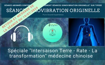 Retour et message reçu lors de la séance SonoVibration Originelle spéciale « Intersaison – Rate » médecine chinoise du 19/07/2024